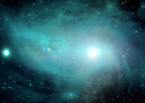 Star field in space and a nebulae