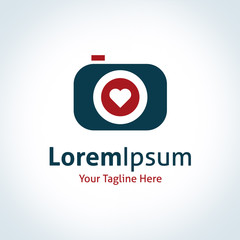 Love at first photo click shoot logo vector icon