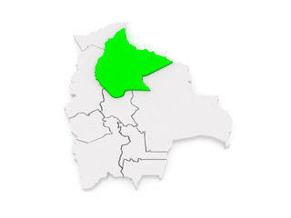 Obraz premium Map of Beni. Bolivia.