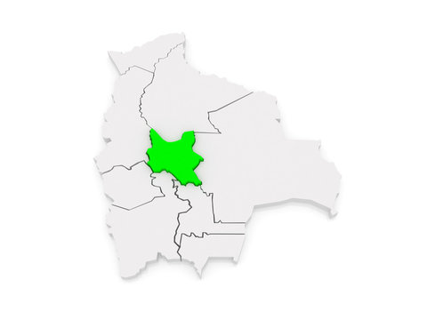 Map of Cochabamba. Bolivia.