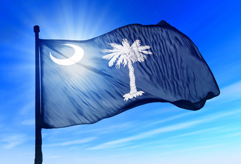 Obraz premium South Carolina (USA) flag waving on the wind