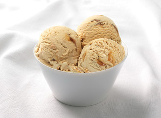 Ice Cream toffee in the ceramic cup