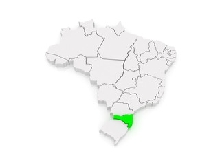 Map of Santa Catarina. Brazil.