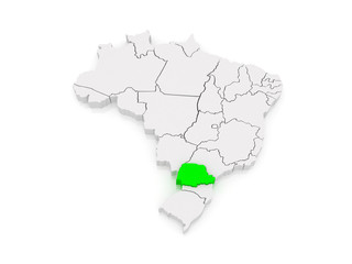 Map of Parana. Brazil.