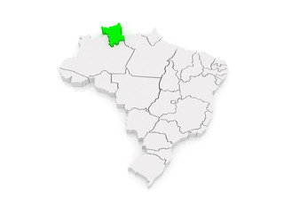 Map of Roraima. Brazil.