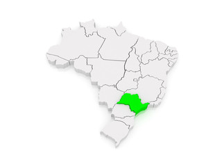 Map of Sao Paulo. Brazil.