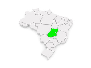 Map of Goias. Brazil.
