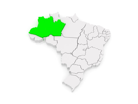 Map of Amazonas. Brazil.
