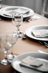 Dinner in a restaurant