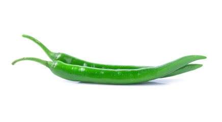Green pepper on white