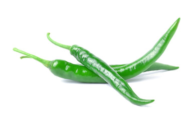 Green pepper on white
