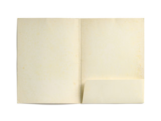 Old paper folder (with clipping path) isolated on white