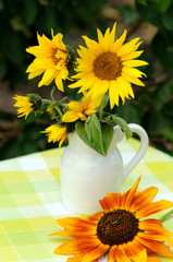 Bouquet of decorative sunflowers