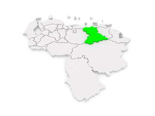 Map of Anzoategui. Venezuela.