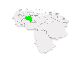 Map of Portuguesa. Venezuela.