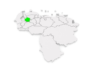 Map of Trujillo. Venezuela.