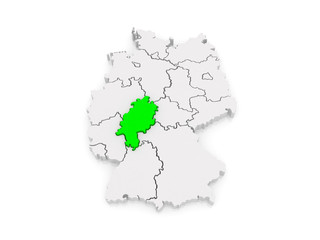 Map of Hesse. Germany.