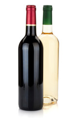 Red and white wine bottles