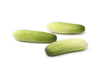 Fresh cucumber isolated on the white background