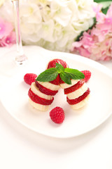 Fresh strawberry with banana