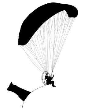 Paragliding , silhouette  vector illustration
