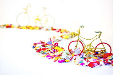 bicycles on confeti road