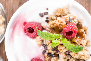 Portion of Raspberry Yogurt