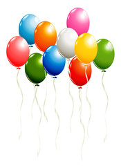 Balloons isolated on white