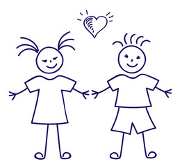 Girl and Boy, sketch