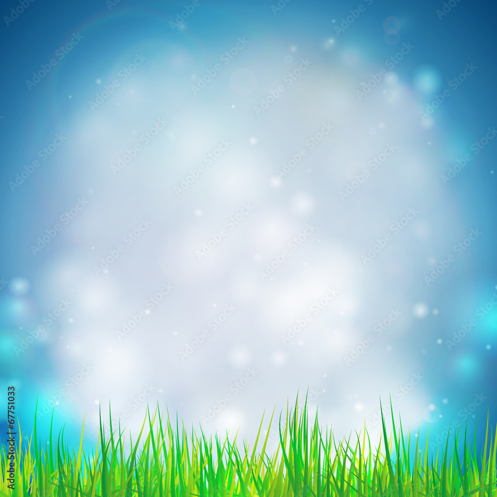 Poster abstract background with grass vector illustration. vector