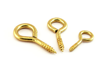 Three golden wall hooks