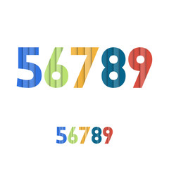 5 6 7 8 9 - Colorful Layered Modern Font