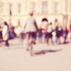 Blurred people in the city.