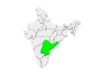 Map of Andhra Pradesh. India.