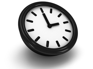 3D Round clock shows three o'clock