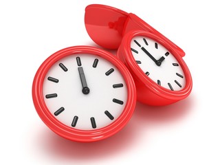 3D Round clocks shows different time