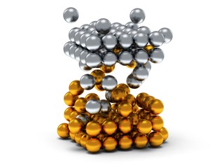 Orbs block. Assembling concept. On white.