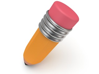 3d Pencil on white.