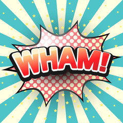 Wham, Comic Speech Bubble. Vector illustration. - obrazy, fototapety, plakaty