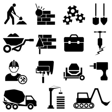 Construction and machinery icons