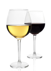 Red and White wine glass