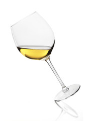 Diagonal White wine glass