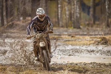Fotobehang Motocross Race © Teemu Tretjakov