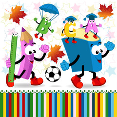 live school supplies - vector  illustration, eps