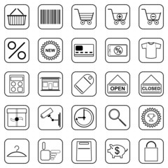 Shopping black contour icons