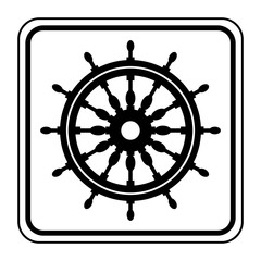 Logo gouvernail de bateau.