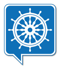 Logo gouvernail de bateau.
