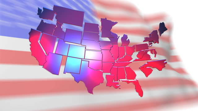 usa map flag