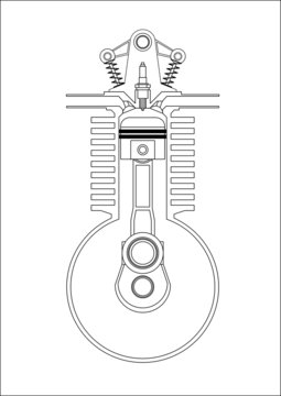 ottomotor - technische illustration