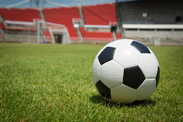 Fototapeta premium Soccer ball in the goal